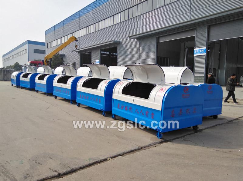 2019/9/4，息縣閣佳物業(yè)管理有限公司在程力集團(tuán)訂購(gòu)3方勾臂垃圾箱，單號(hào)：56989